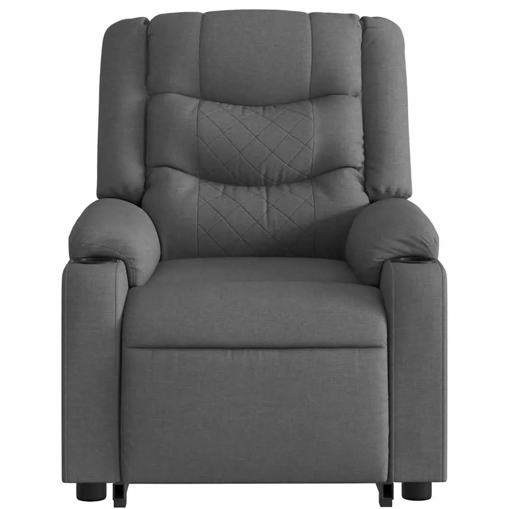 Electric Massage Chair Recliner Lift Fabric Grey 135 Degrees