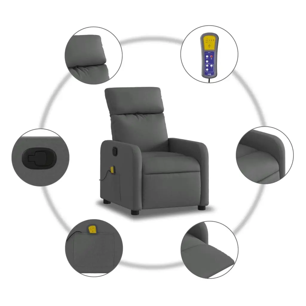 Grey Fabric Massage Recliner Chair with Vibration