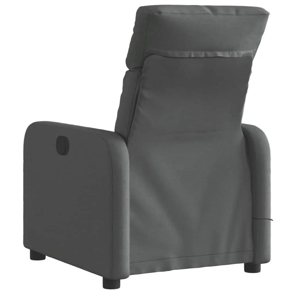 Electric Massage Recliner Chair Grey Fabric Motorized Vibration Recline Footrest
