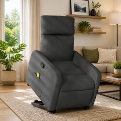 Power Lift Massage Recliner Chair in Grey Fabric