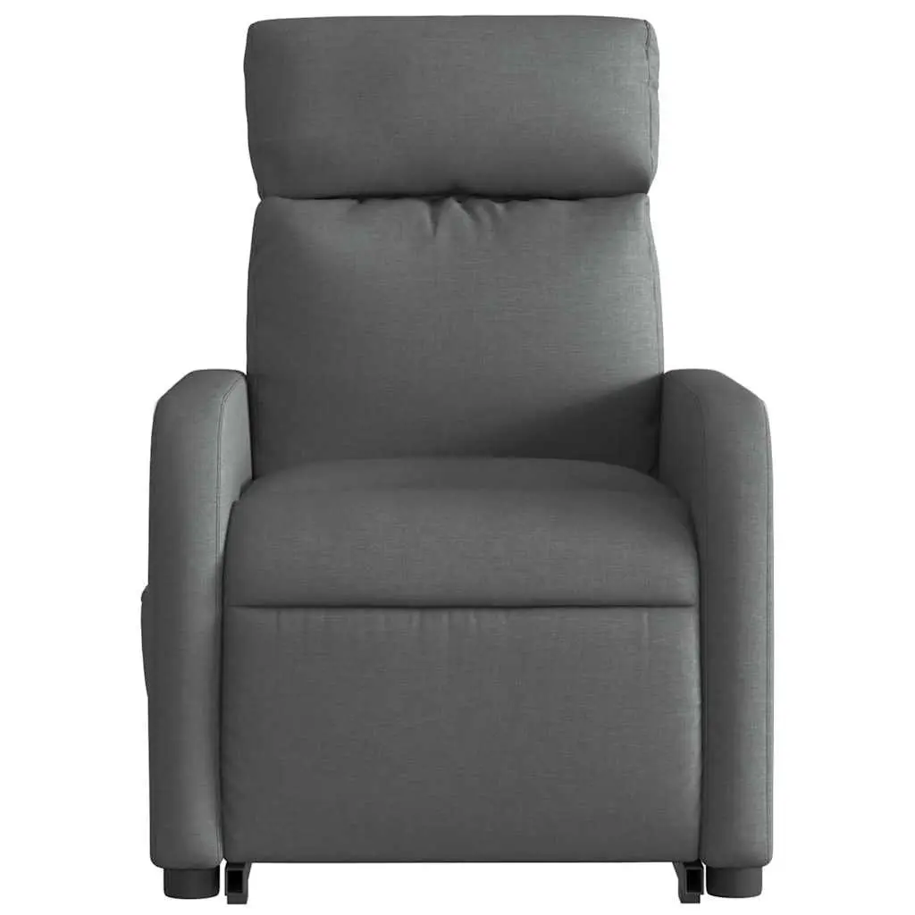 Massage Recliner Chair Electric Lift Function Grey Fabric Armchair