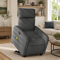 Grey Fabric Electric Lift Massage Recliner Chair