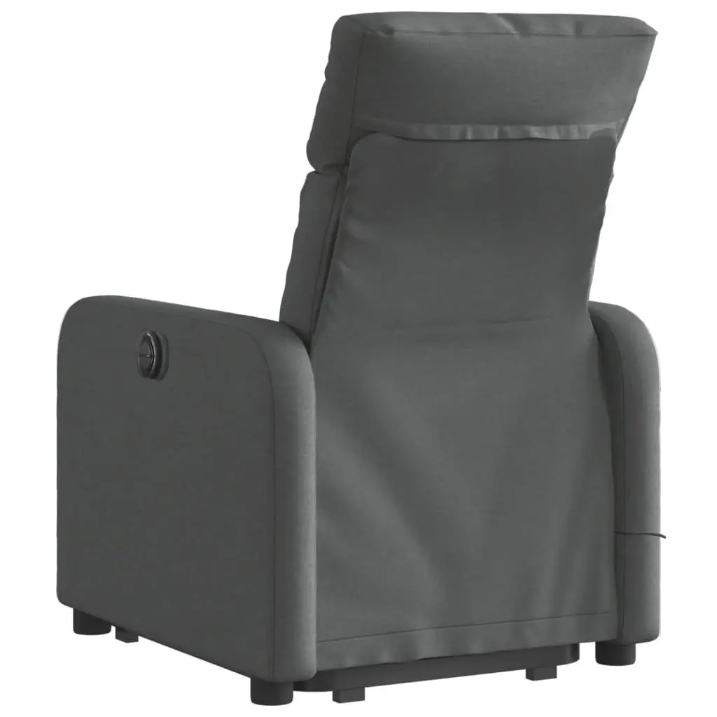 Electric Massage Recliner Chair Grey Fabric Power Lift and Recline
