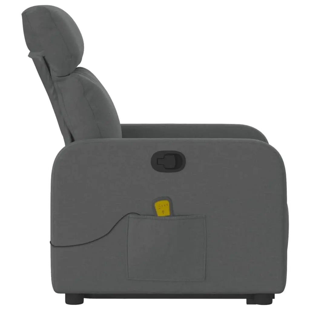 Electric Massage Recliner Chair Grey Fabric Power Lift and Recline