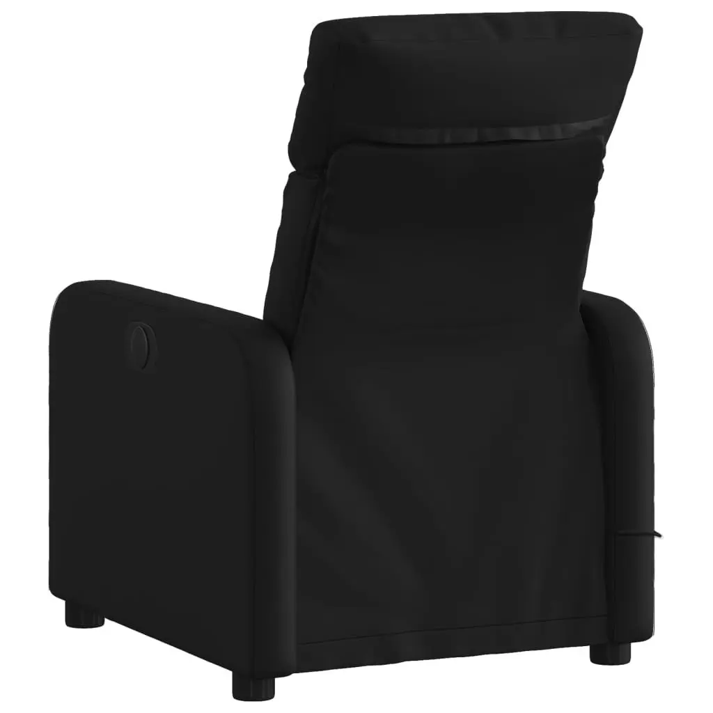 Massage Recliner Chair Black Faux Leather Manual Reclining 135 Degrees 6 Massage Points