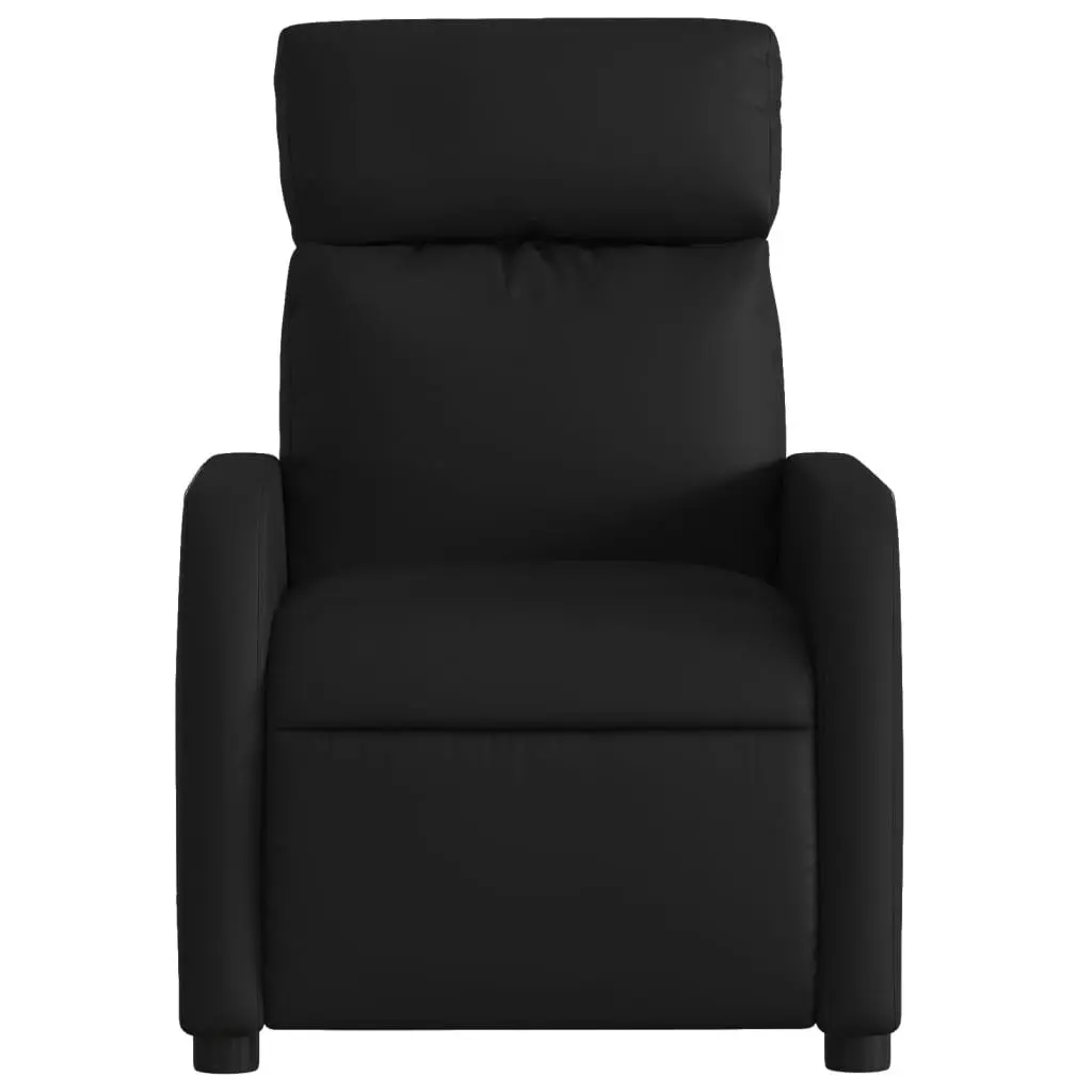 Massage Recliner Chair Black Faux Leather Manual Reclining 135 Degrees 6 Massage Points