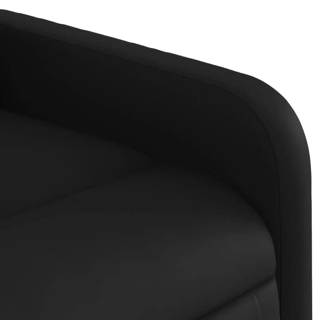 Electric Massage Recliner Chair Black Faux Leather Adjustable Size with Footrest