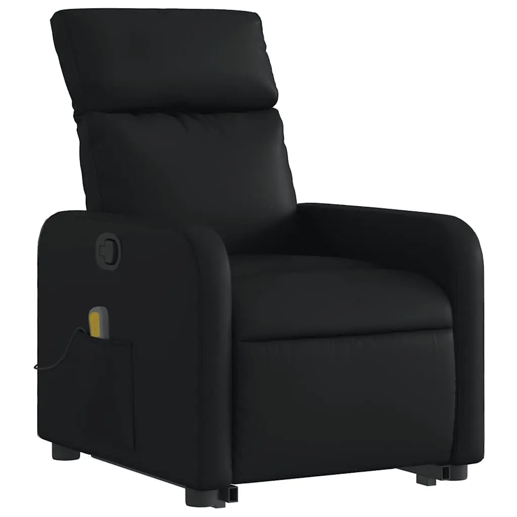 Electric Massage Chair Black Faux Leather Stand Up Power Lift Recliner 135 Degrees