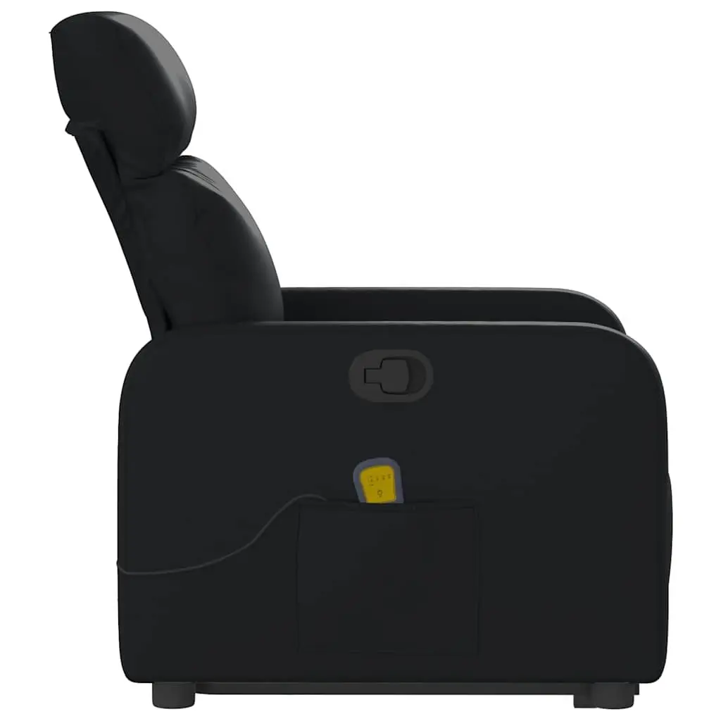 Electric Massage Chair Black Faux Leather Stand Up Power Lift Recliner 135 Degrees