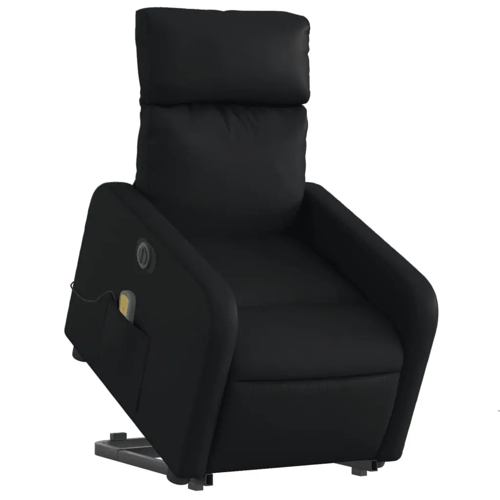 Electric Massage Recliner Chair Black Faux Leather Power Lift 135 Degrees