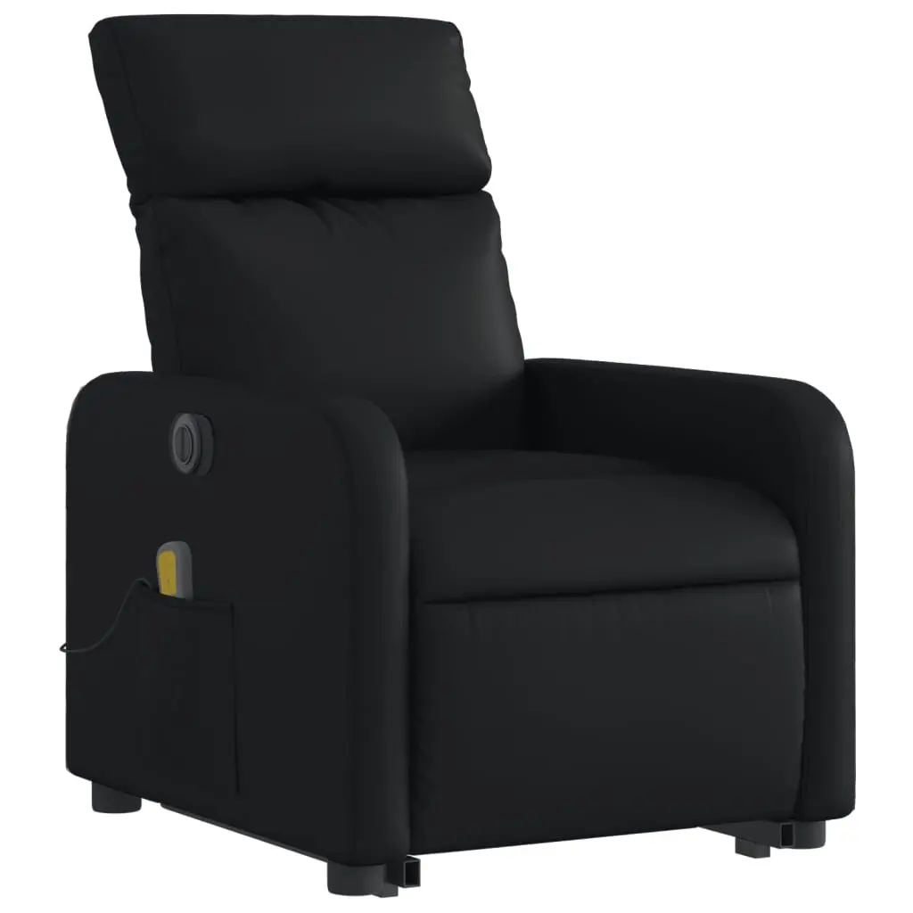 Electric Massage Recliner Chair Black Faux Leather Power Lift 135 Degrees