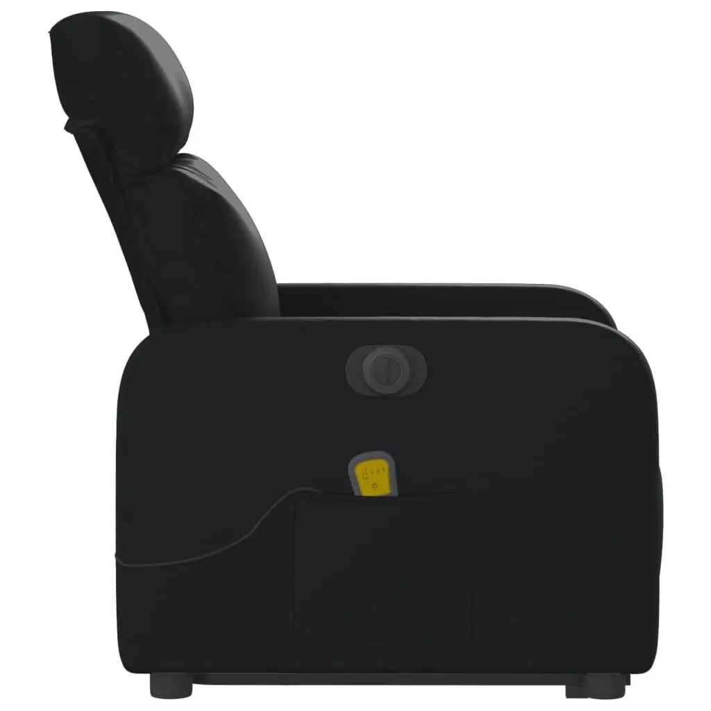 Electric Massage Recliner Chair Black Faux Leather Power Lift 135 Degrees