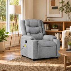 Comfortable Grey Fabric Massage Recliner Chair