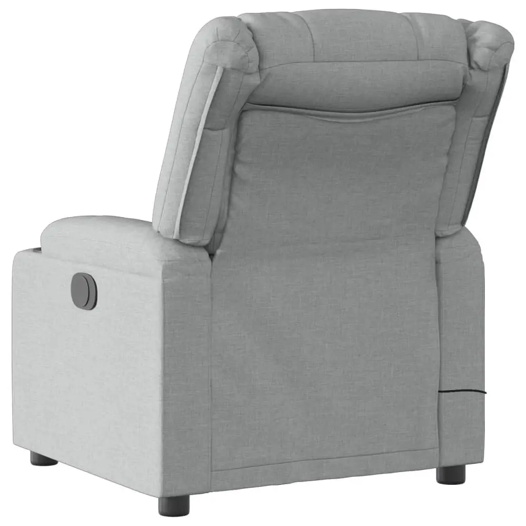 Massage Recliner Chair Manual Reclining Grey Fabric