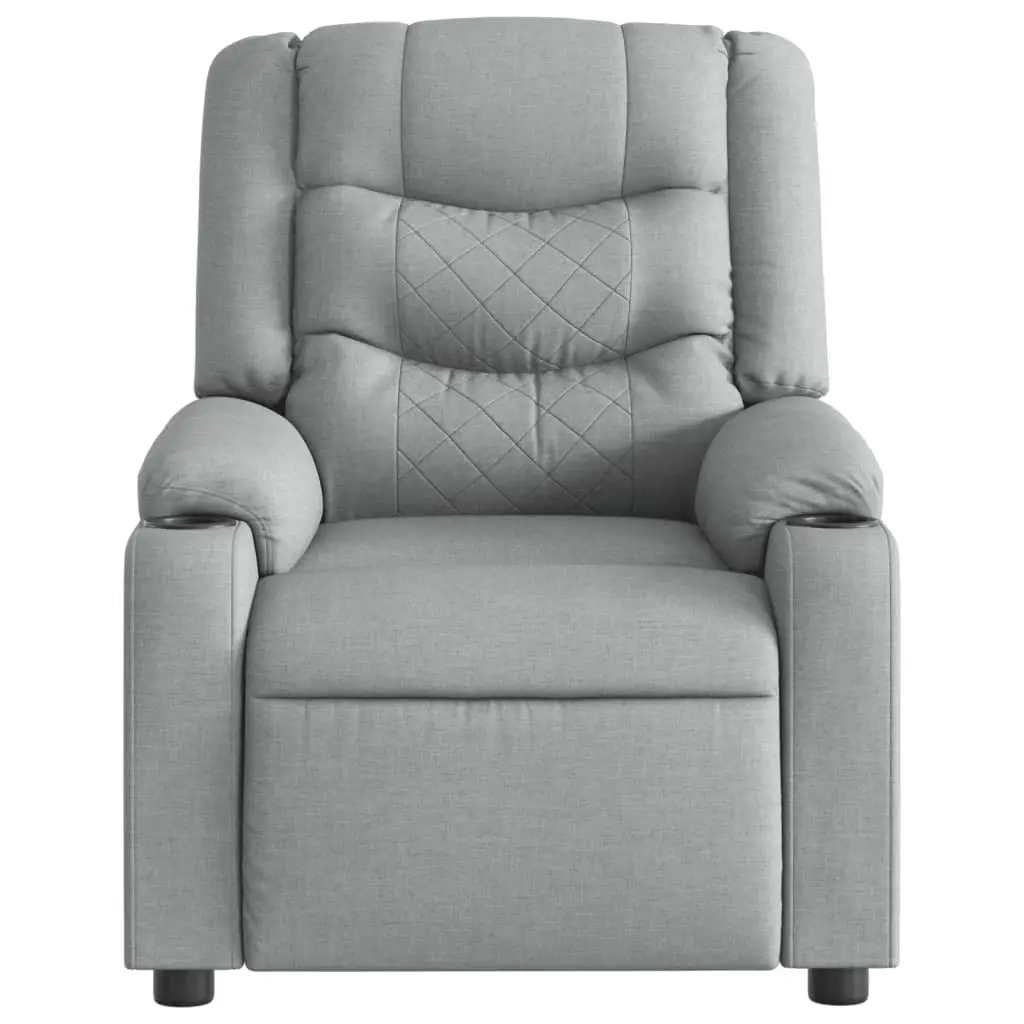 Massage Recliner Chair Manual Reclining Grey Fabric