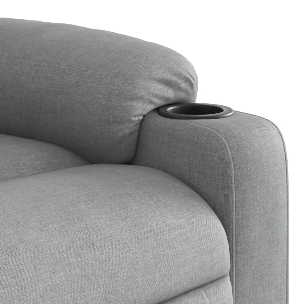 Massage Recliner Chair Manual Reclining Grey Fabric