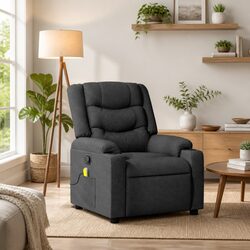 Comfortable Dark Grey Fabric Massage Recliner Chair