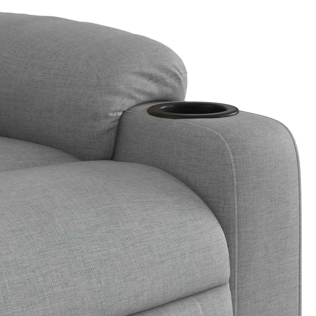 Massage Recliner Chair Grey Fabric Manual Recline Vibration Lounge Seat