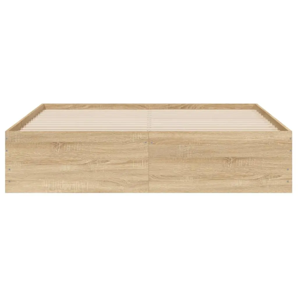 Storage Bed Frame with Slatted Base Brown 150x200cm