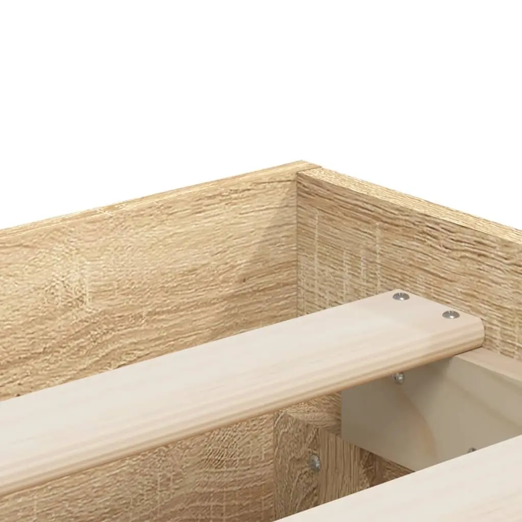 Storage Bed Frame with Slatted Base Brown 150x200cm