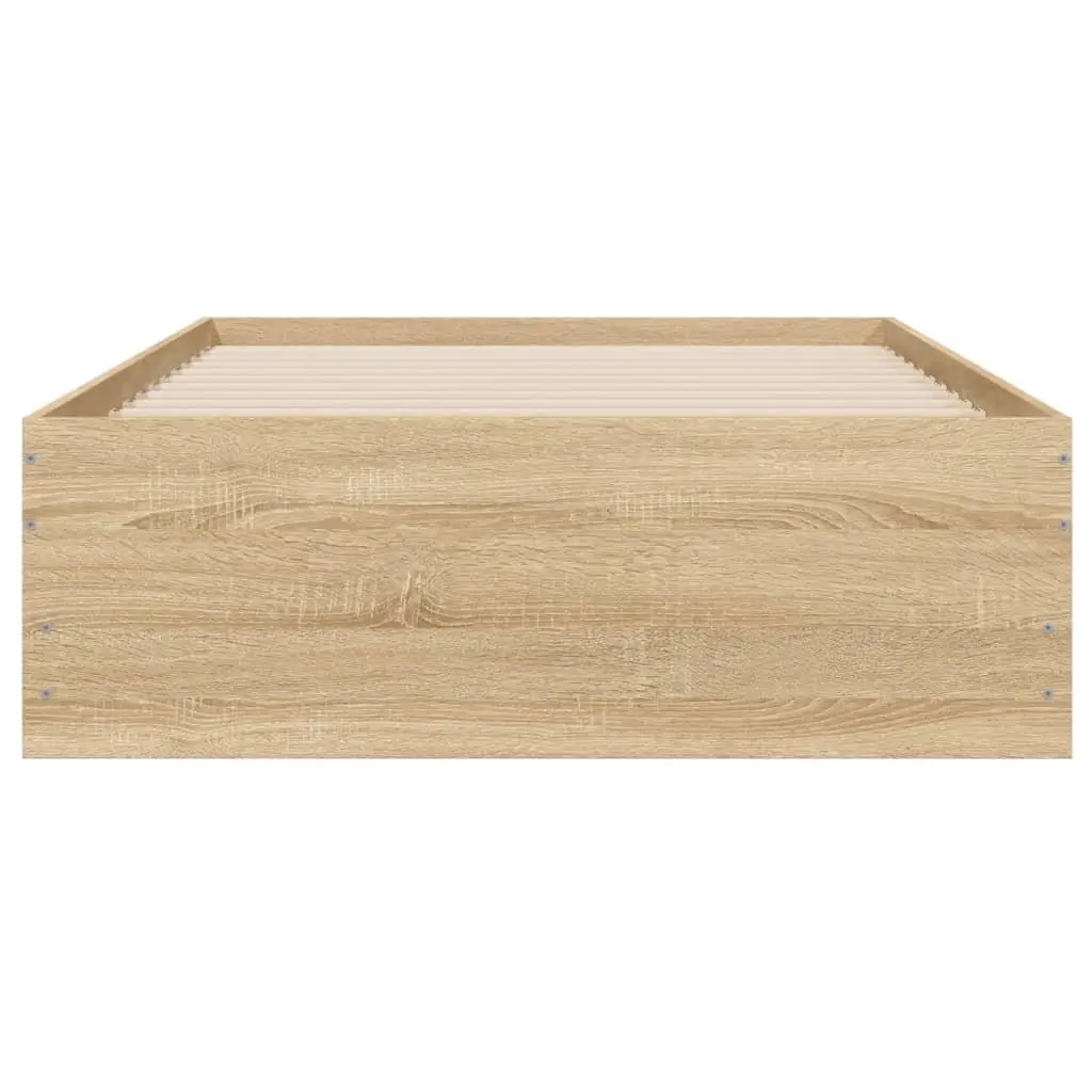 Sonoma Oak Bed Frame with Storage Drawers 90x190 cm