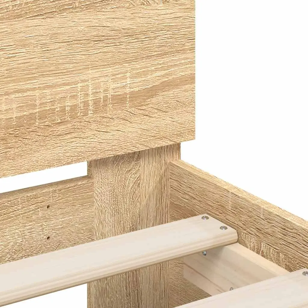 King Bed Frame Sonoma Oak Brown Engineered Wood 183 x 203 cm