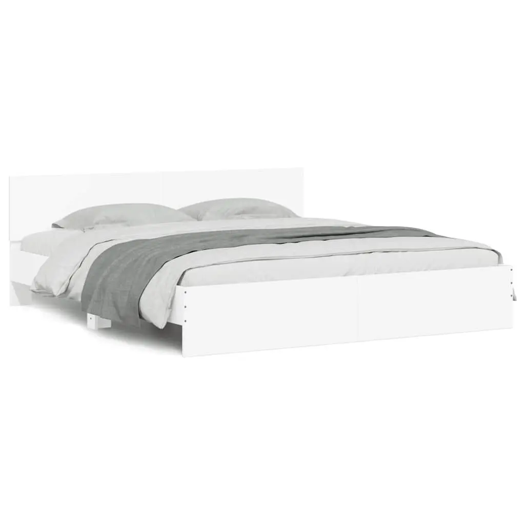 White King Bed Frame with Slatted Base 183x203 cm