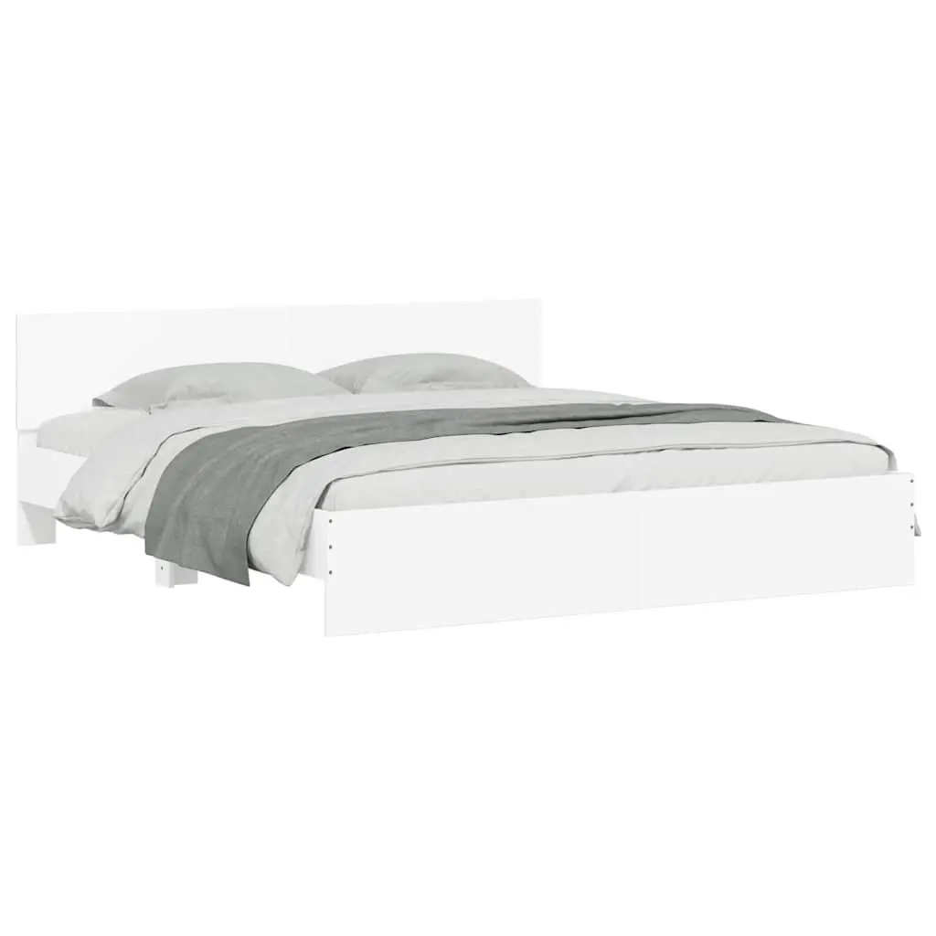 White King Bed Frame with Slatted Base 183x203 cm