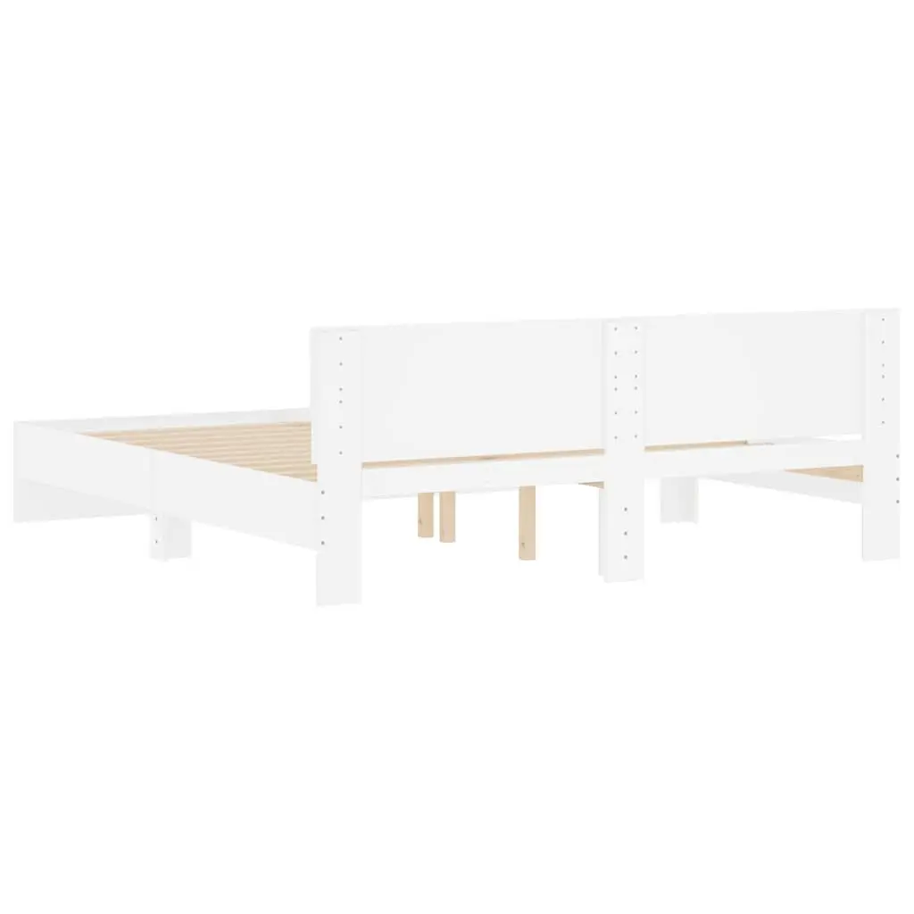 White King Bed Frame with Slatted Base 183x203 cm