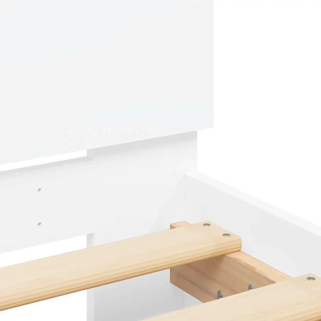 White King Bed Frame with Slatted Base 183x203 cm