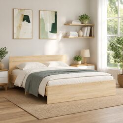Sonoma Oak Bed Frame 150x200 cm with Slatted Base