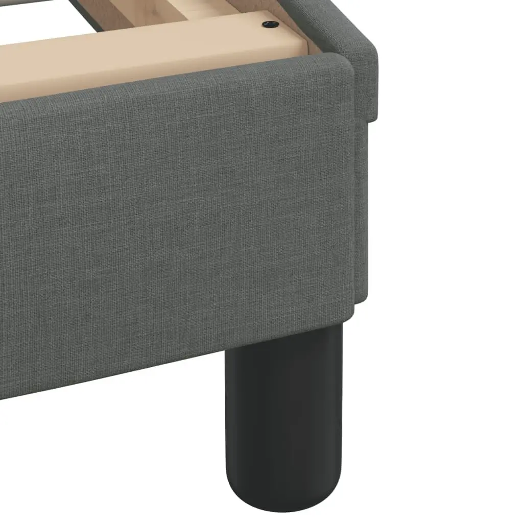 Grey Fabric Bed Frame with Headboard 90x190 cm