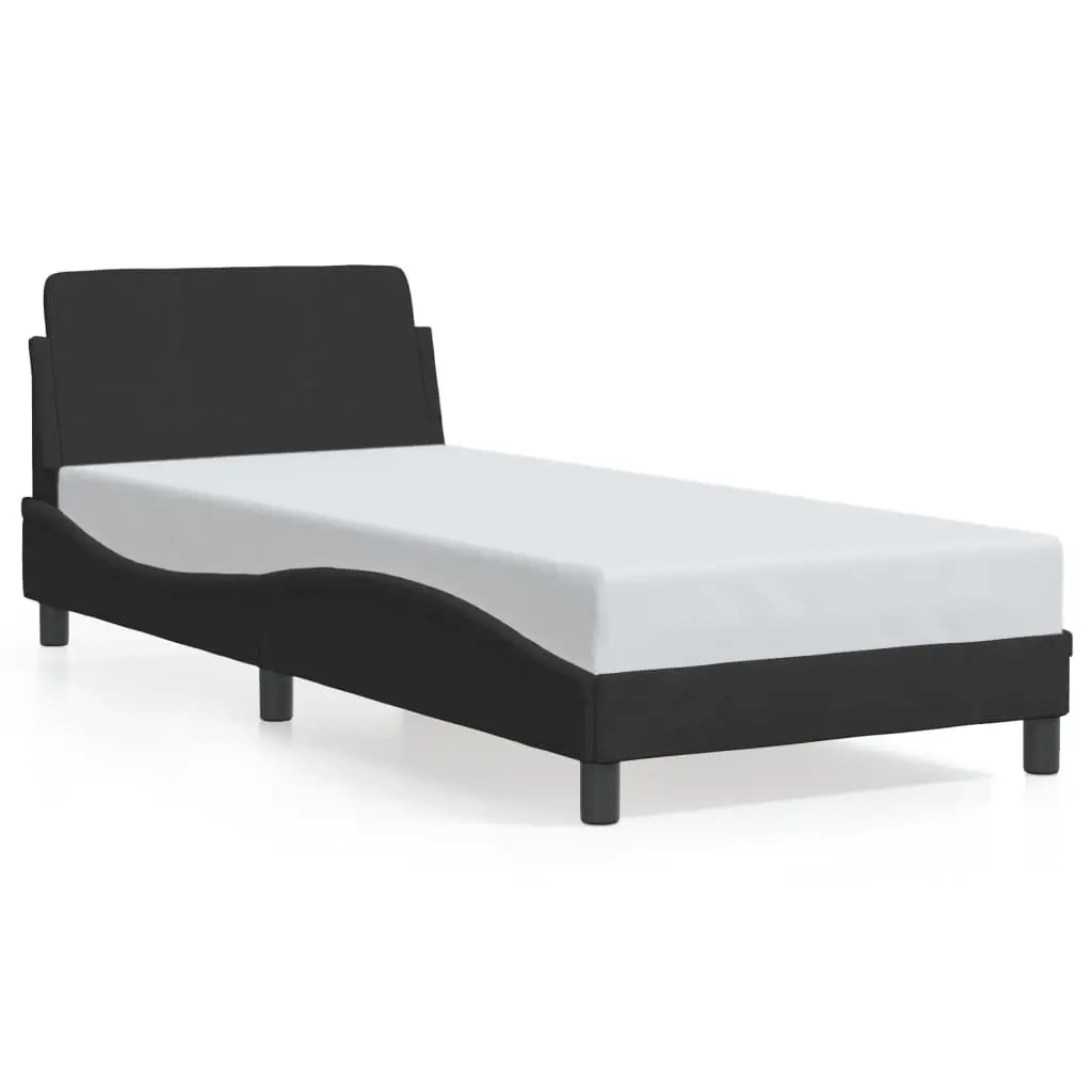 Velvet Grey Bed Frame with Headboard 90x190 cm