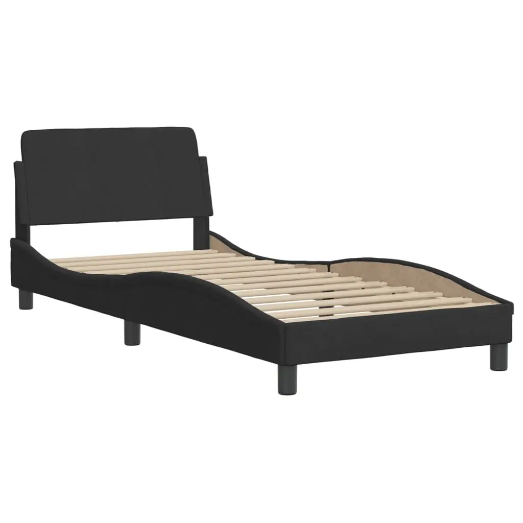 Velvet Grey Bed Frame with Headboard 90x190 cm
