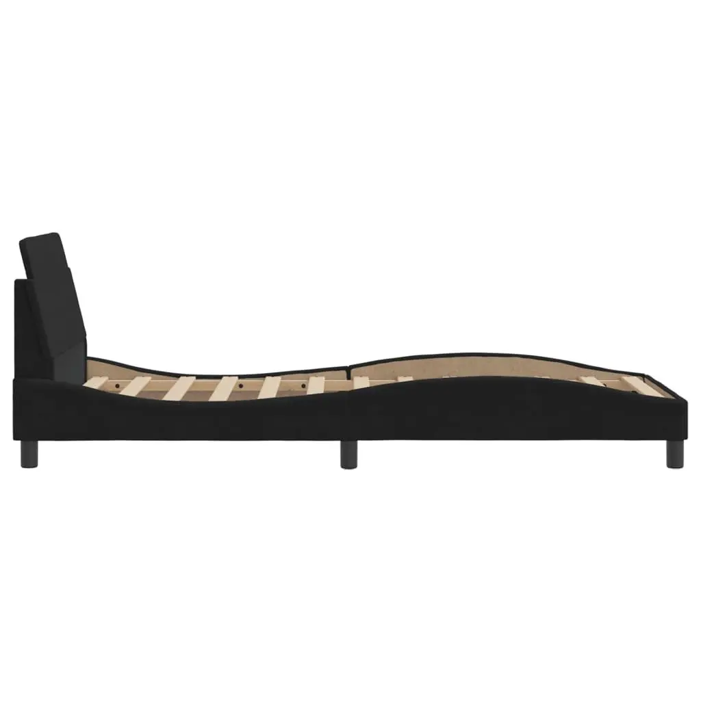 Velvet Grey Bed Frame with Headboard 90x190 cm