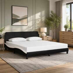 Faux Leather King Bed Frame 180x200 cm with Headboard
