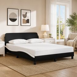 Elegant Double Bed Frame with Padded Headboard