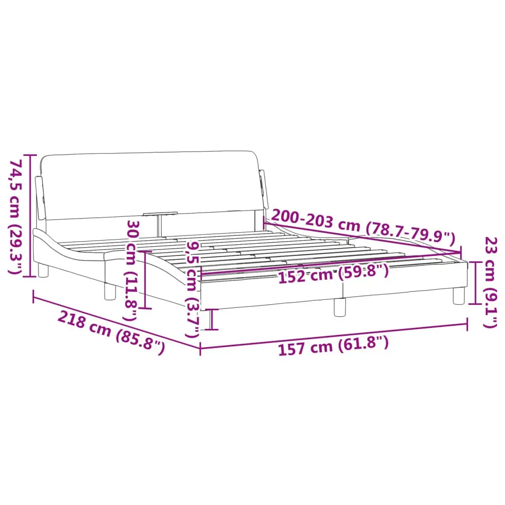 Black Faux Leather Queen Bed Frame with Headboard