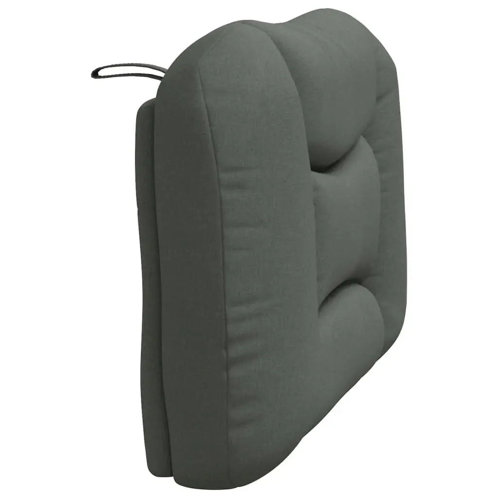 Headboard Cushion 90 cm Dark Grey Fabric Wavy Striped Design Wall Mount Bed