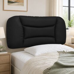 Black Faux Leather Headboard Cushion 90 cm