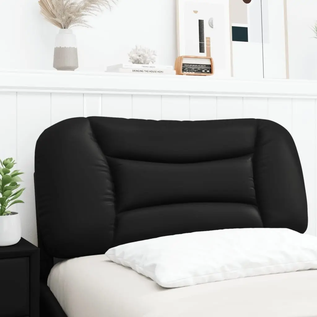 Headboard Cushion Black 90 cm Faux Leather Wall Mount Bedroom Decor