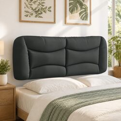 Upholstered Grey Fabric Headboard Cushion for Double Beds