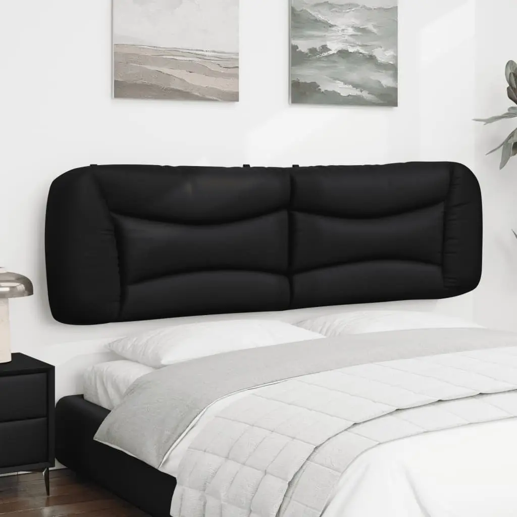 Black Faux Leather Headboard Cushion 180cm