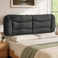 Grey Fabric Headboard Cushion for Bed Support 153cm