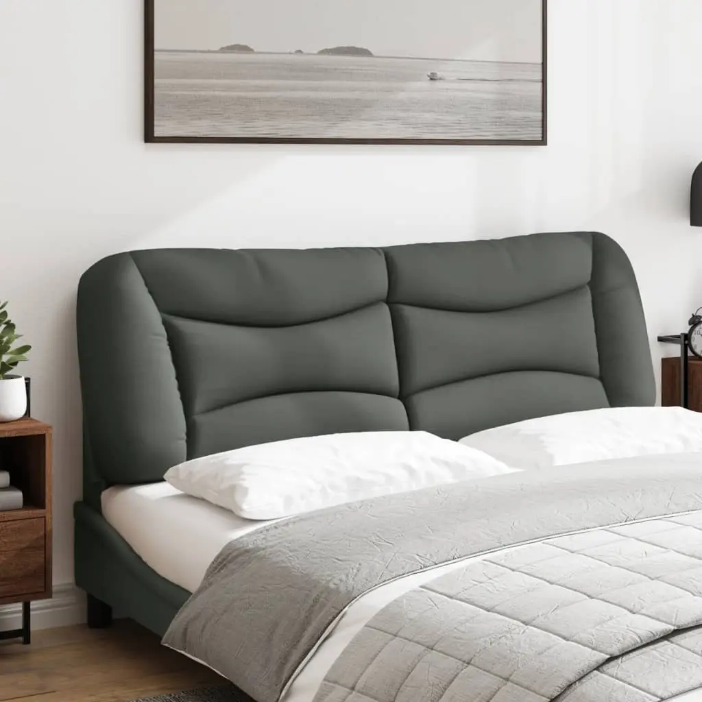 Headboard Cushion Grey Fabric 153cm Wall Mounted Bed Pillow Back Support