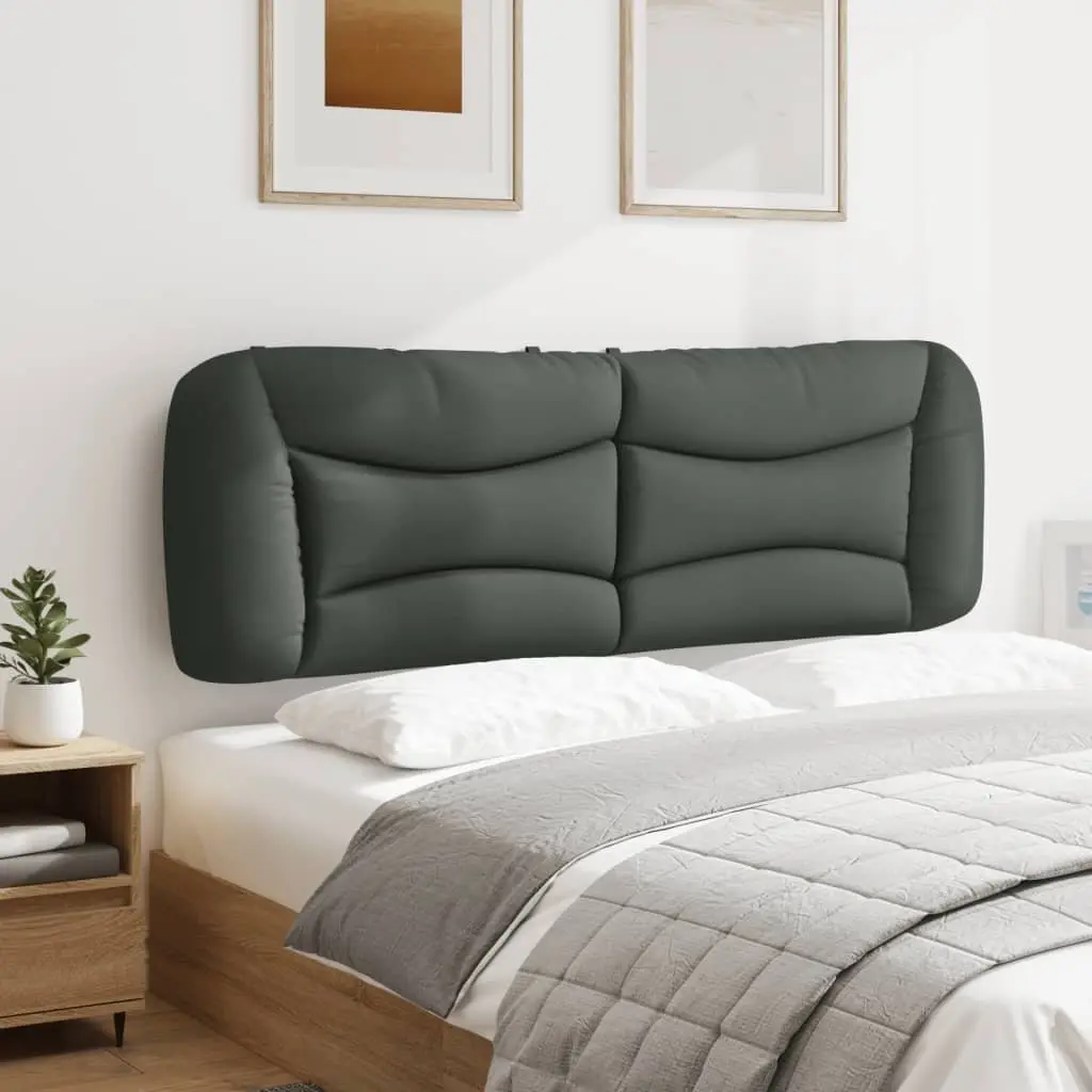 Headboard Cushion Grey Fabric 153cm Wall Mounted Bed Pillow Back Support