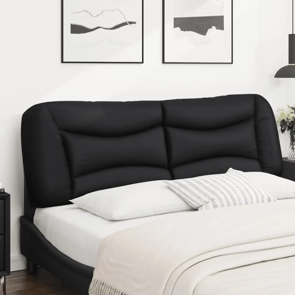 Black Faux Leather Headboard Cushion 153cm