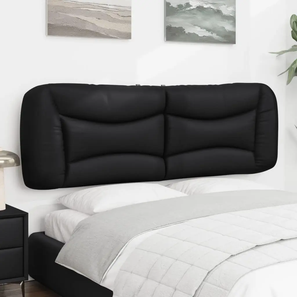 Black Faux Leather Headboard Cushion 153cm