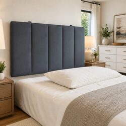 Grey Velvet Headboard Cushion for Cozy Bedrooms