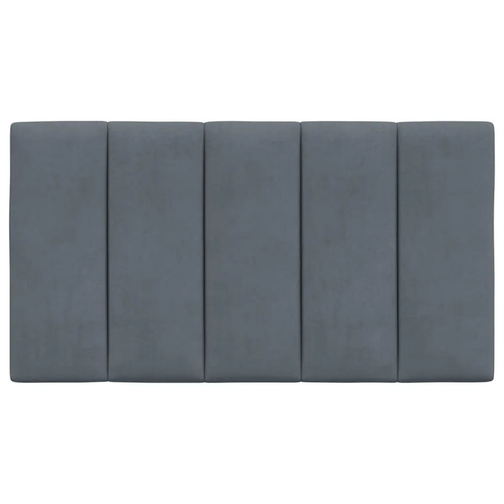 Upholstered Wall Mount Headboard Cushion 90cm Grey Velvet Soft Foam Support Pillow